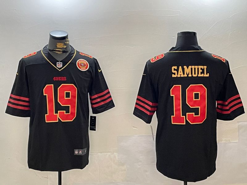 Men San Francisco 49ers #19 Samuel Black Gold 2024 Nike Limited NFL Jersey style 12305
